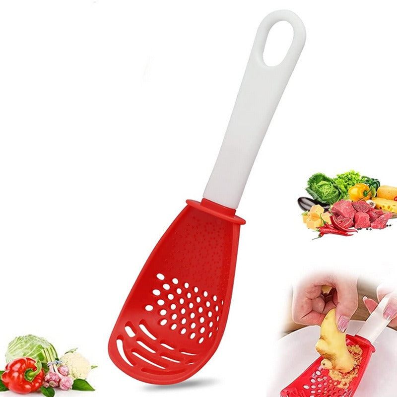 Grinding dish spoon mashing and draining water drain spoon grinding ginger and garlic spoon egg mixer mashed potatoes - Korvel
