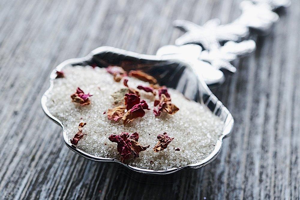 Rose Petal infused artisan culinary sugar - Korvel