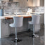 Ensemble de 2 tabourets de bar gris réglables avec base en chrome