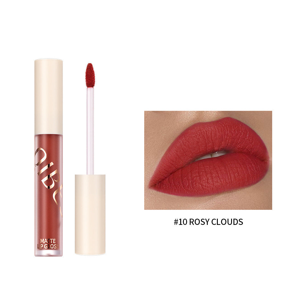 QIBEST Brillo de Labios Mate Sedoso y Suave - No Pegajoso y de Larga Duración