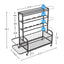 4-Tier Metal Storage Rack with Rolling Wheels and Hooks