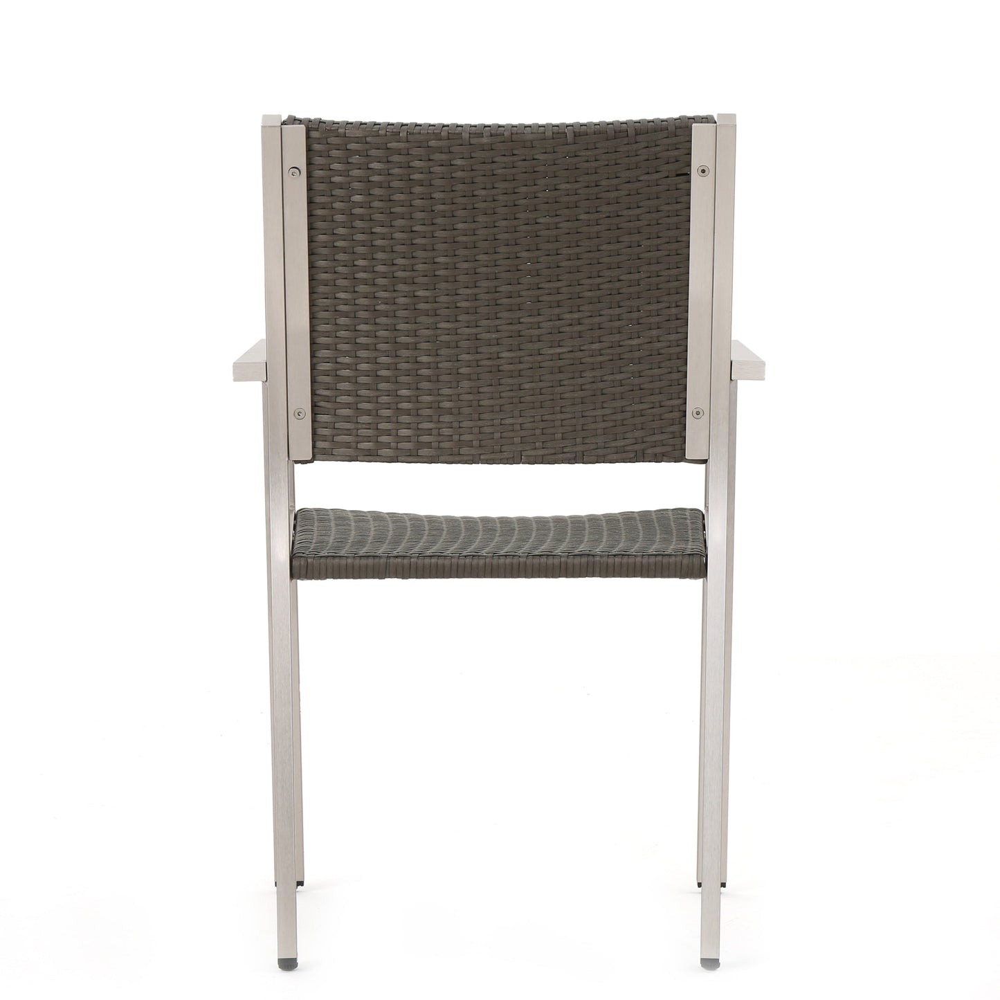 Cape Coral Outdoor Wicker Dining Chairs - 2-Pcs Set, Grey