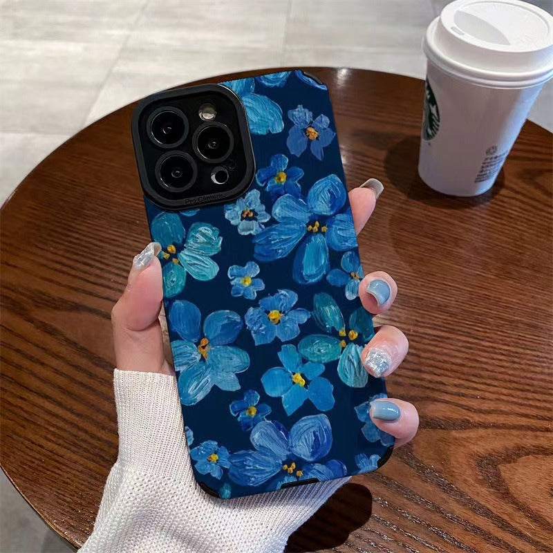 Suitable for Blue Camellia 11pro Apple 14 Phone Case 13 Female iPhone 12 Suitable for 6s/8plus Soft Case - Korvel