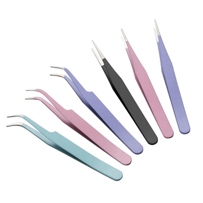 English Title Suggestion Adorable Macaron-Colored Tweezers for Handmade Notebooks, Goo Card Sticker Tools, Bent and Poi - Korvel
