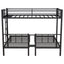 Twin over Twin & Twin Bunk Beds for 3, Twin XL over Twin & Twin Bunk Bed Metal Triple Bunk Bed, Black - Korvel