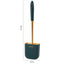 Luxury Toilet Brush Wall Mounted Holder Silicone Flat Head Cleaning Brush Corner Gap Cleaner - Korvel
