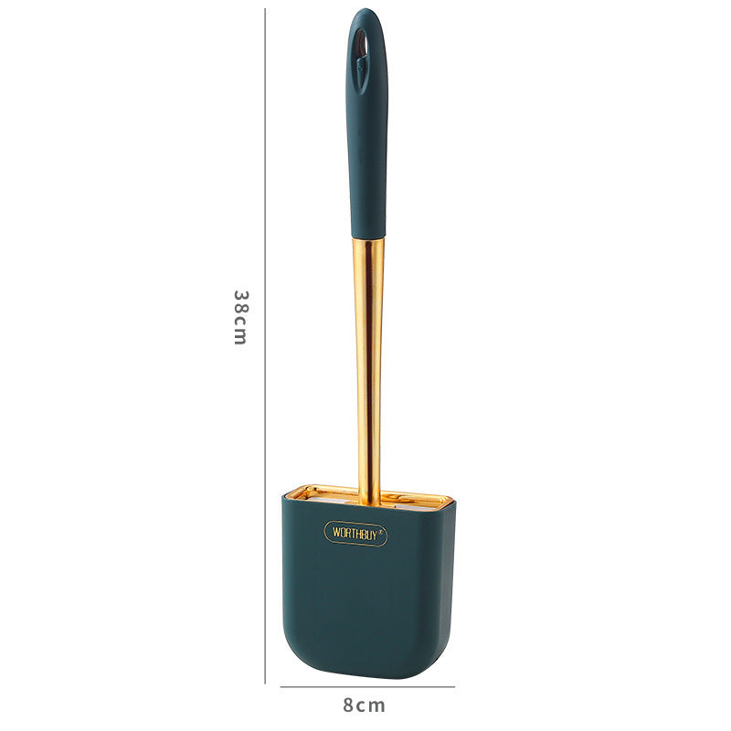 Luxury Toilet Brush Wall Mounted Holder Silicone Flat Head Cleaning Brush Corner Gap Cleaner - Korvel