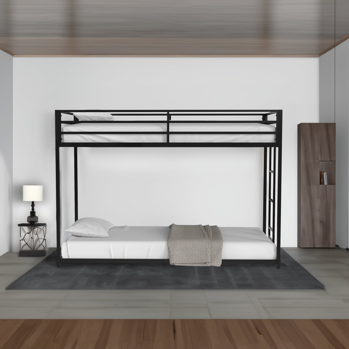 Adam Twin over Twin Metal Bunk, Black - Korvel