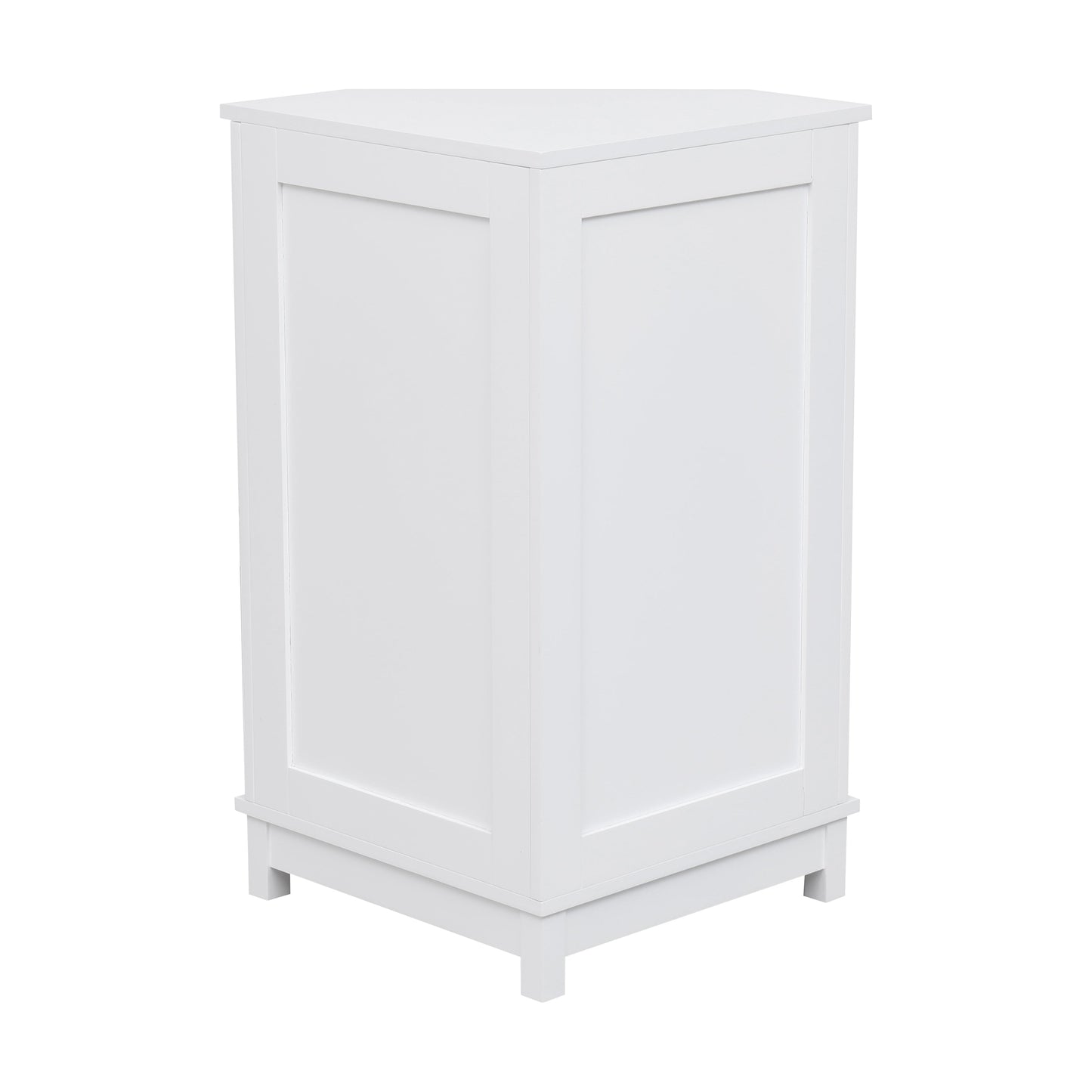 Modern White Triangle Corner Bathroom Cabinet with Adjustable Shelf