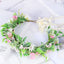 Forest style headwear with super fairy texture, simulated rose headband, flannel, rolled edges, rose green leaf garland - Korvel