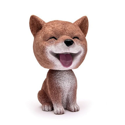 Cute doll decorations in the car, resin bobblehead dog animal bulldog, creative cute car ornaments - Korvel