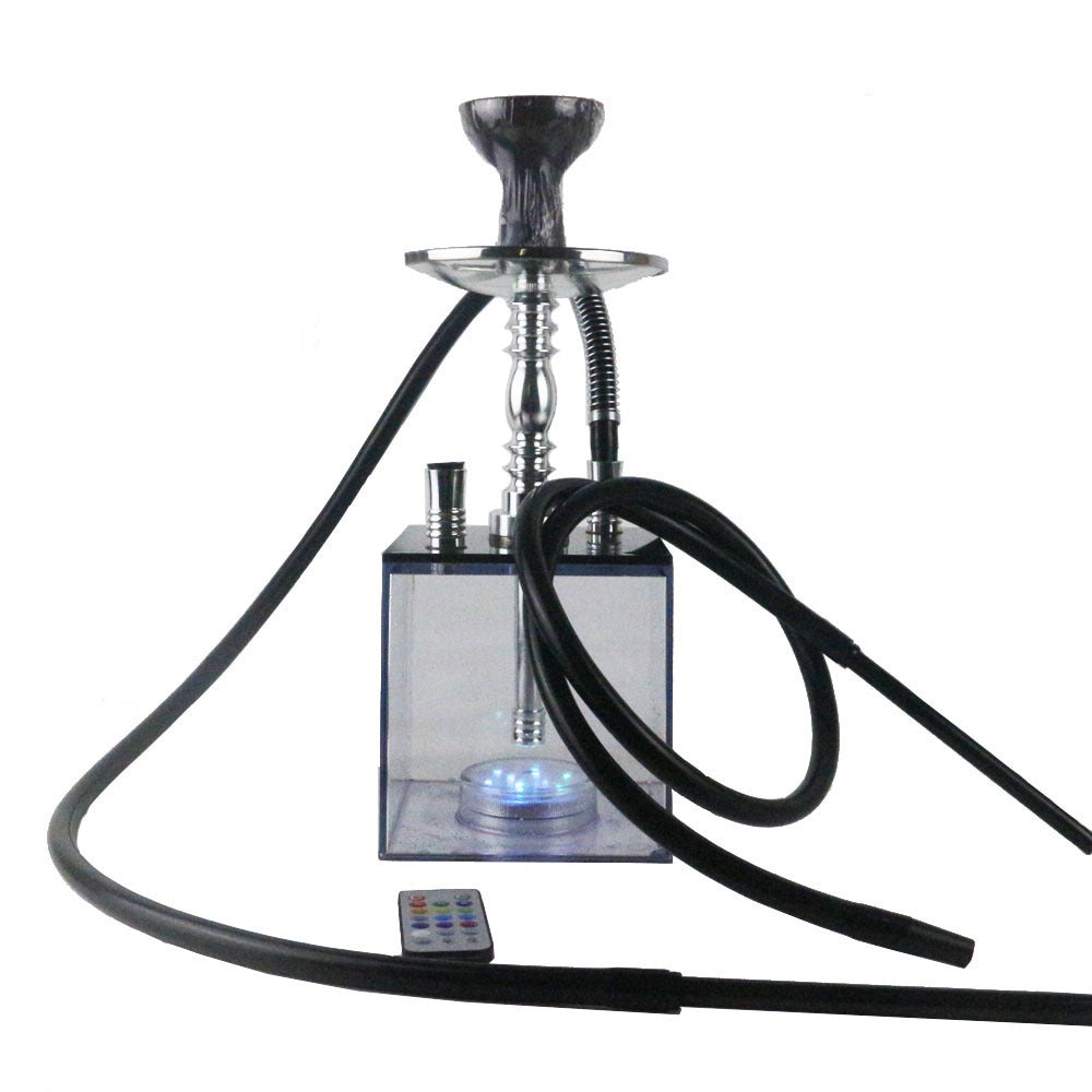 Juego de Hookah de Acrílico Premium con Luz LED y Doble Manguera
