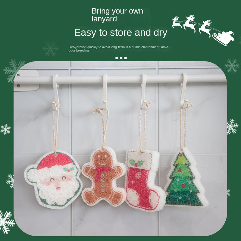 Christmas supplies, printed wood pulp, dishwashing cotton, kitchen cleaning, absorbent, non greasy, compressed wood pulp cotton, - Korvel