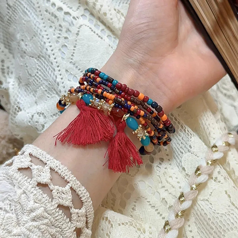 Tassel Rice Bead Bracelet - Korvel