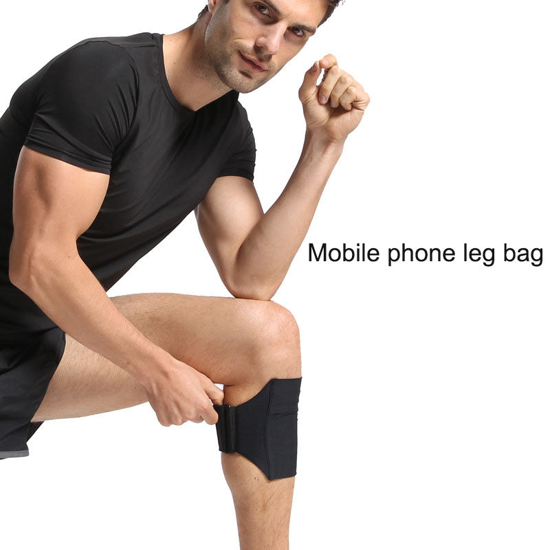 Adjustable size phone leg bag elastic magic lifting elastic band sports bag close fitting and non shaking one size fits all phone bag - Korvel