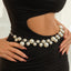 Fashion design imitation pearl tassel waist chain female creative round bead splicing body chain - Korvel