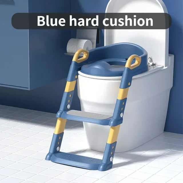 Stair Style Children's Toilet Boy and Girl Baby Toilet Folding Rack Step Stool Child Step Toilet Seat Ring Baby Potty Toilets - Korvel