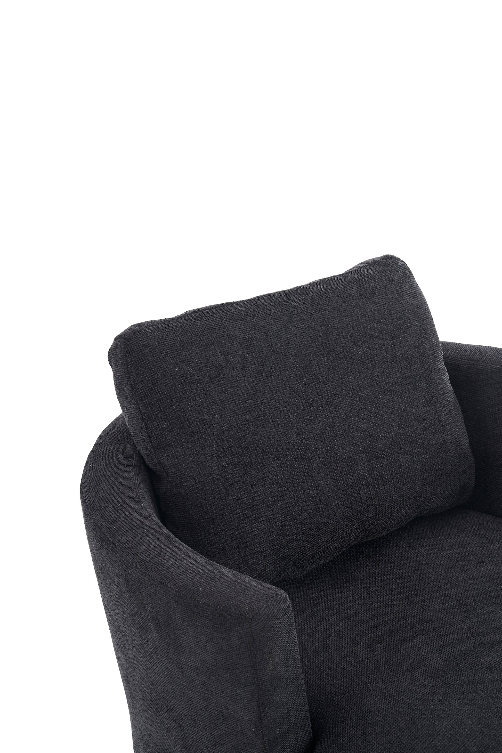 Rotating bucket chair living room comfortable circular sofa chair 360 degree rotating bucket chair armchair (black) - Korvel