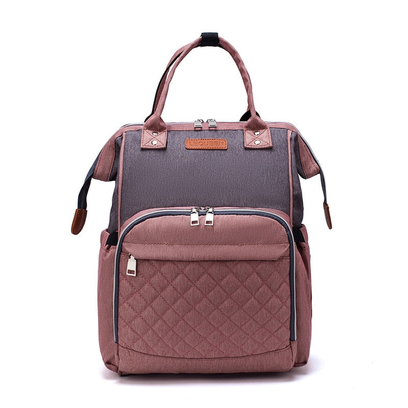 Lequeen Brand Diaper Bag Large Capacity USB Mummy Bag Travel Backpack Designer Nursing Bag for Baby Care - Korvel