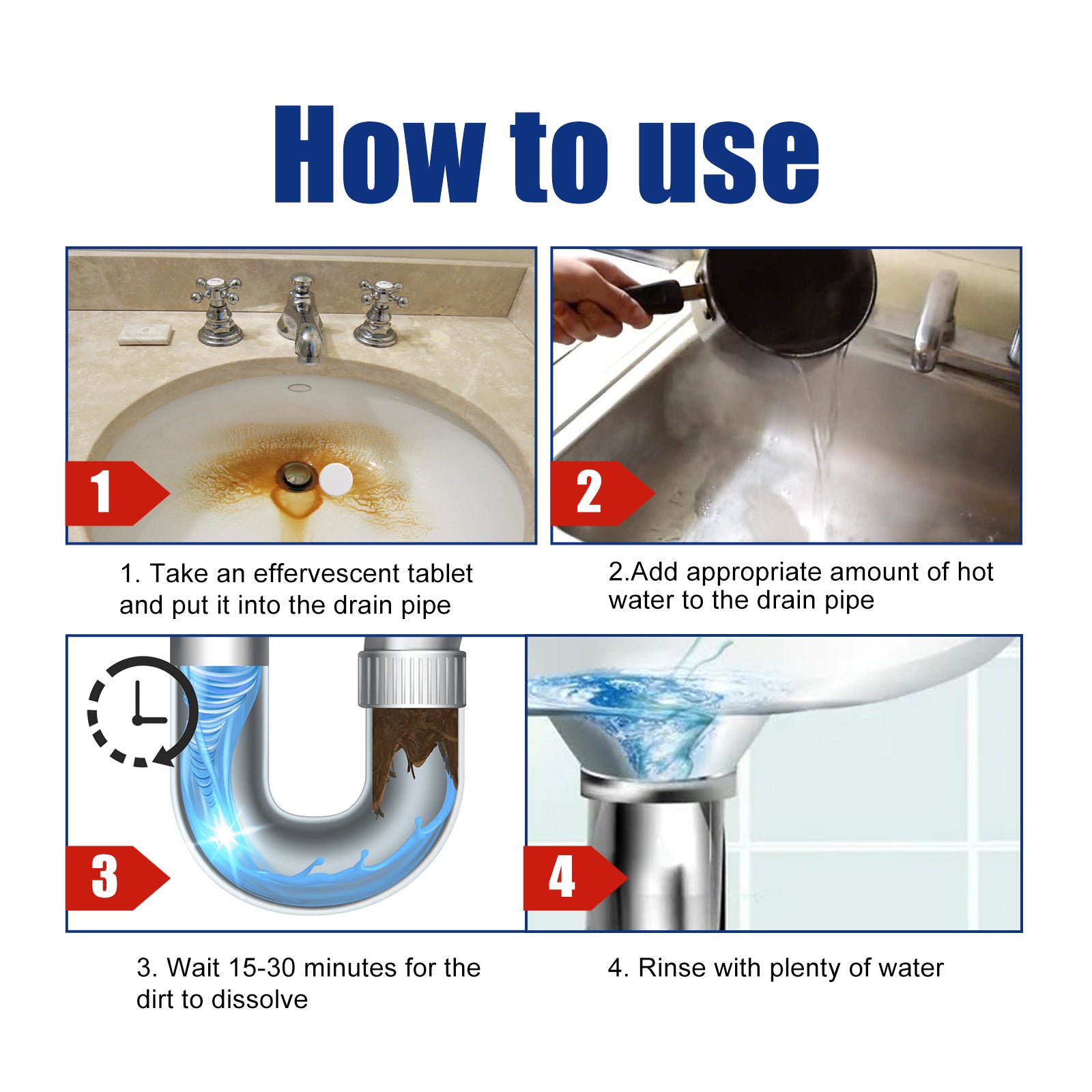 Drain Cleaner, Toilet Kitchen Drain Anti-Clogging Deodorant Dredging Cleaner - Korvel