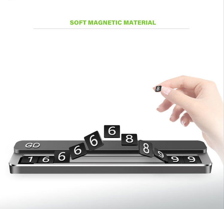 Parking Plate Phone Number Plate Car Car Parking Card Aluminum Alloy High Quality Simple High Temperature Resistance - Korvel