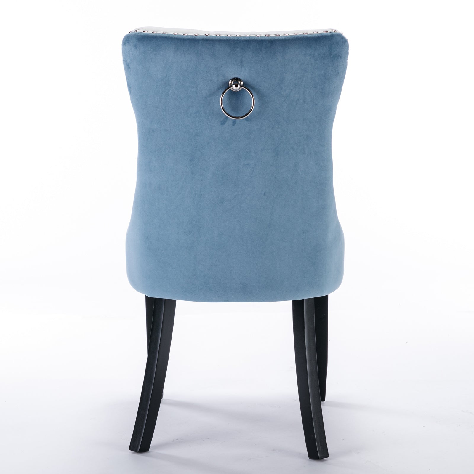 A&A Furniture Nikki Collection Modern High-end Tufted Solid Wood Contemporary PU 2-Pcs Set White+Light Blue - Korvel