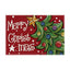 Christmas tree bell print placemat red striped plaid linen table mat Christmas party decoration insulation mat - Korvel