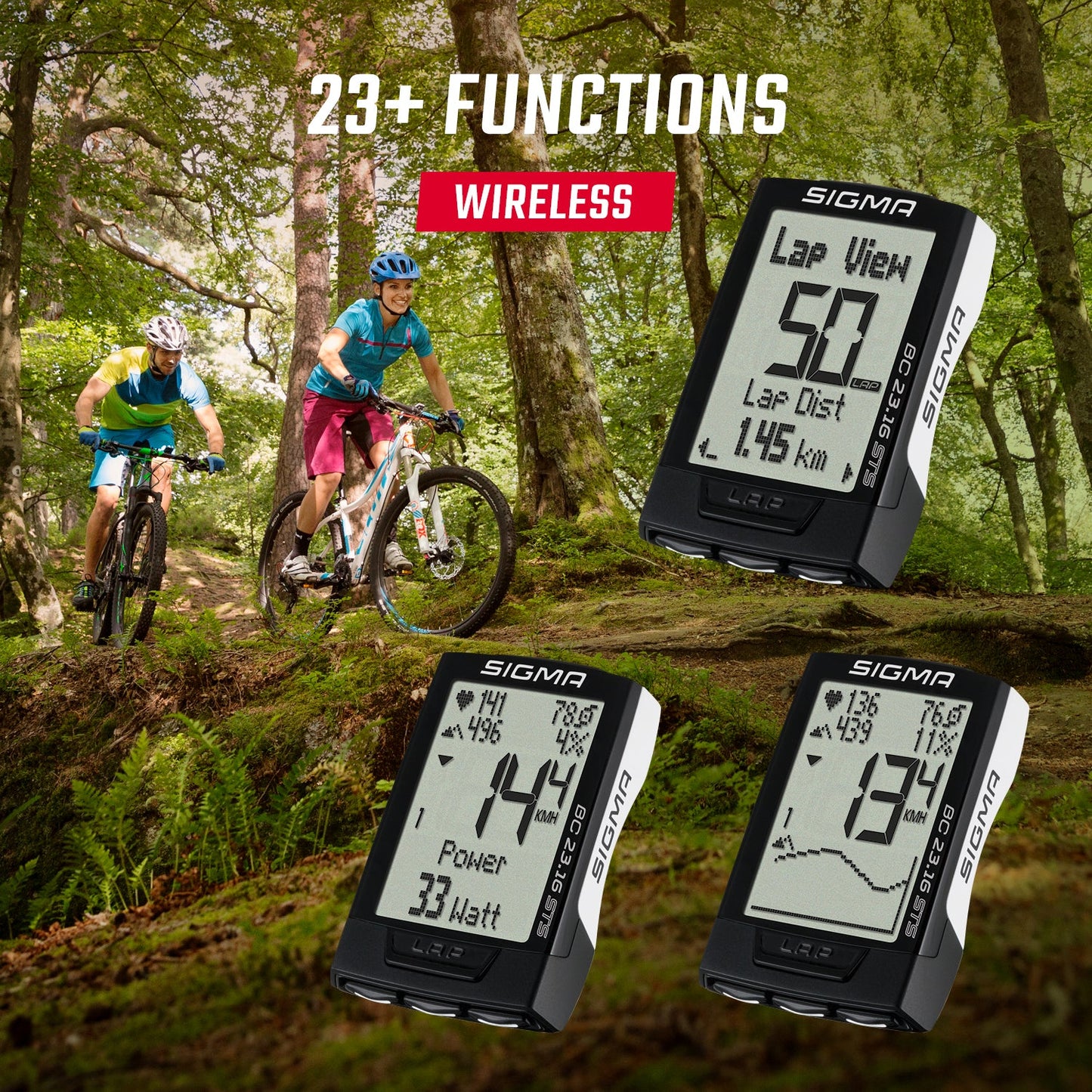 SIGMA BC 23.16 STS Digital Wireless Bicycle Computer - White