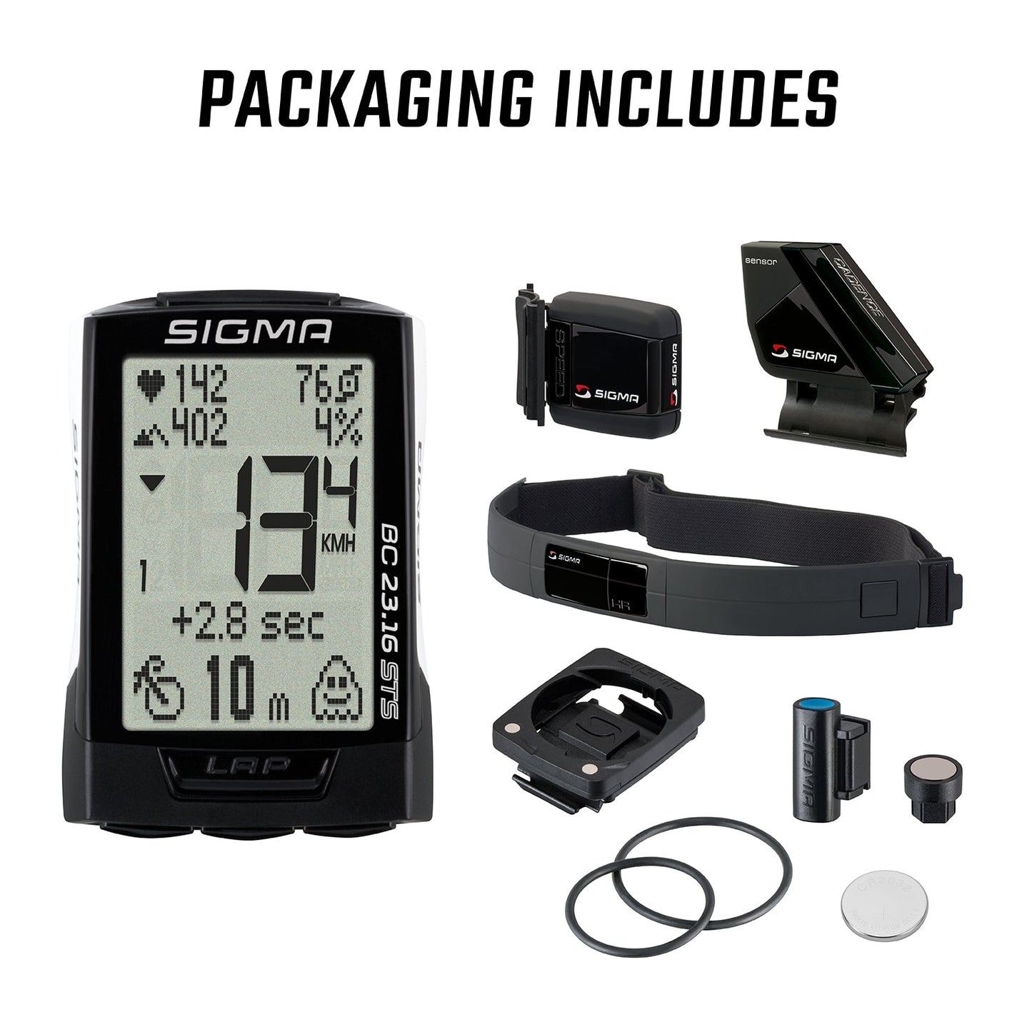 SIGMA BC 23.16 STS Digital Wireless Bicycle Computer - White