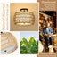 Applique de plafond semi-encastrée en rotin Boho