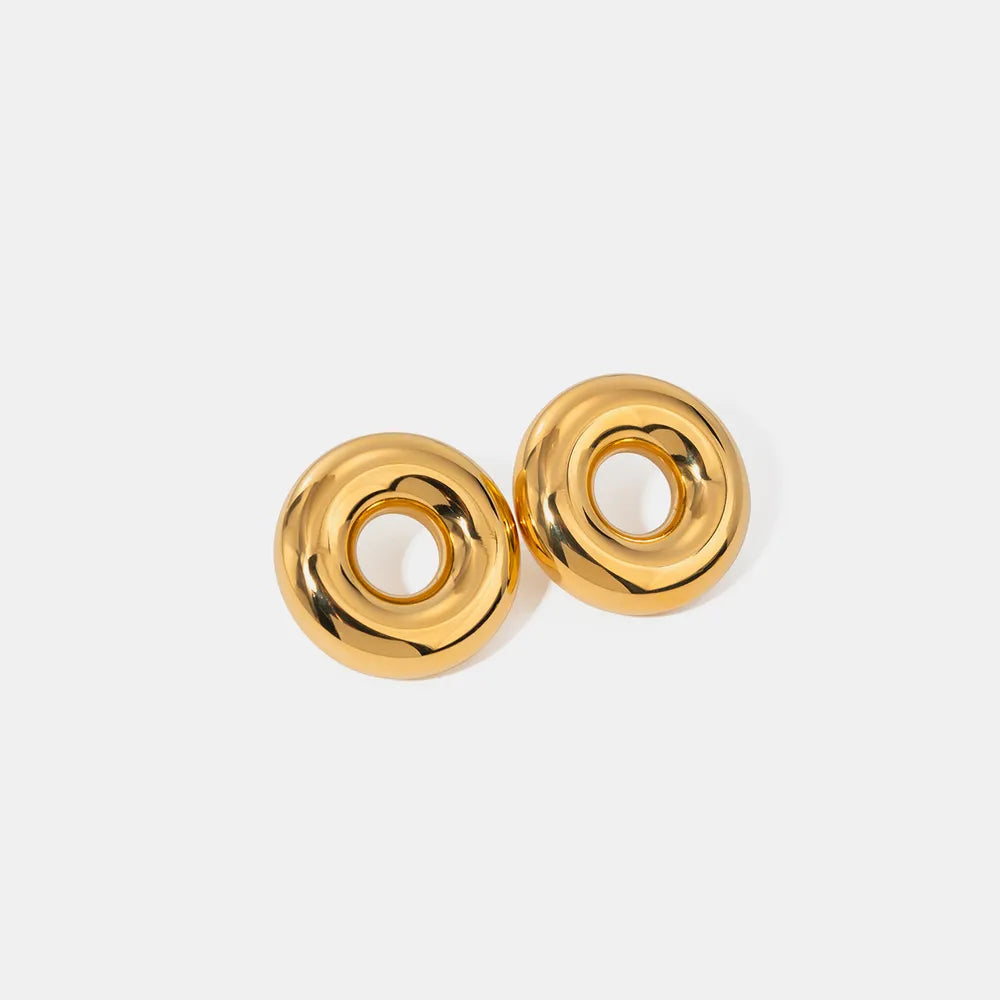 Stainless Steel Cutout Round Shape Earrings - Korvel