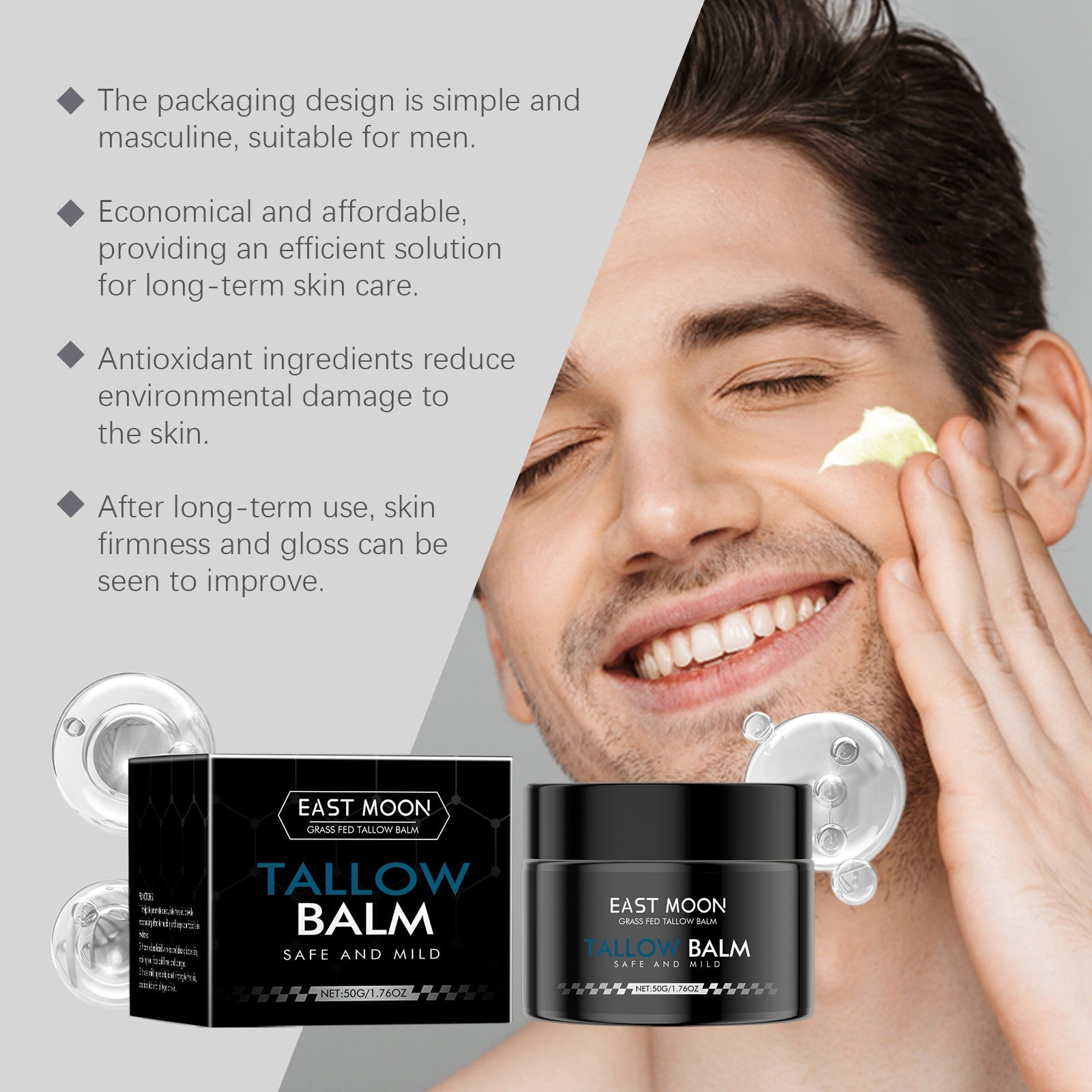 Men's Firming Cream Lighten Fine Lines Firming Hydrating Daily Skin Care Brightening Cream - Korvel