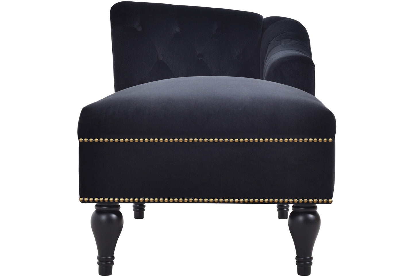 58-Inch Velvet Lounge Chair with Nailhead Trim