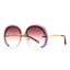 Fashion Oversized Rimless Round Sunglasses Women Clear Ocean Gradient Lens Shades - Korvel