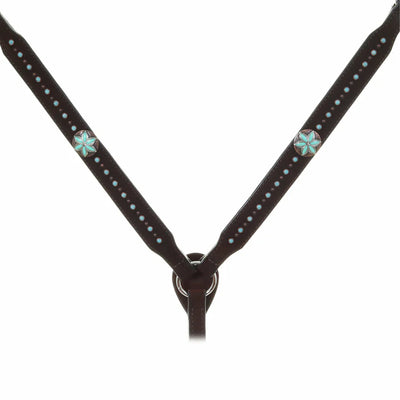 Turquoise Blossom Equine Breast Collar - Korvel