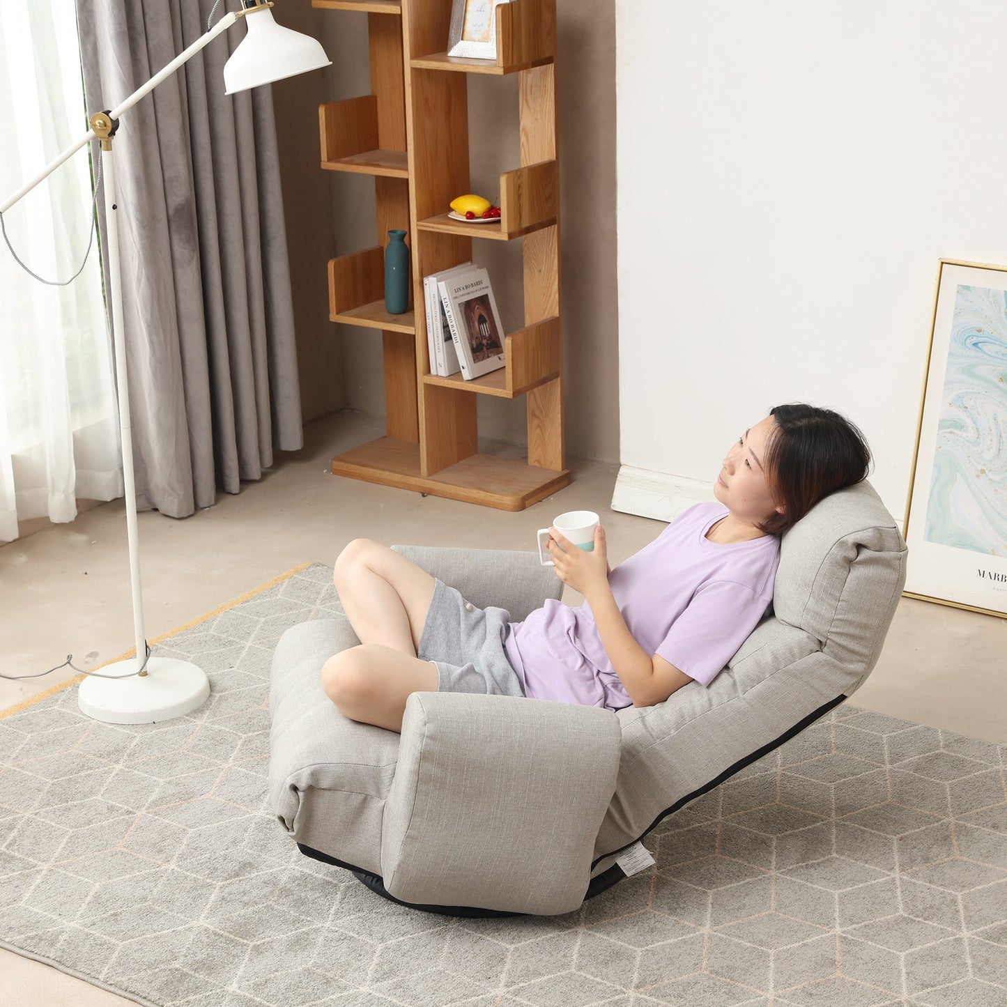 Adjustable head and waist game chair lounge chair in the living room 360 degree rotatable sofa chair - Korvel