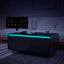 Modern Smart Coffee Table with Built-in Fridge, Bluetooth Speaker, Wireless Charging, Touch Control Panel, USB Interface Black - Korvel