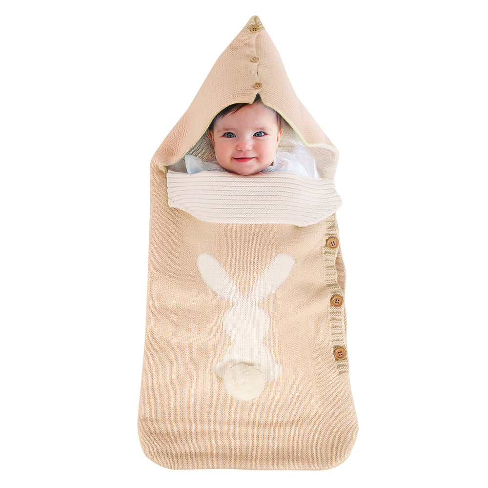 Premium Baby Knitted Rabbit Button Sleeping Bag