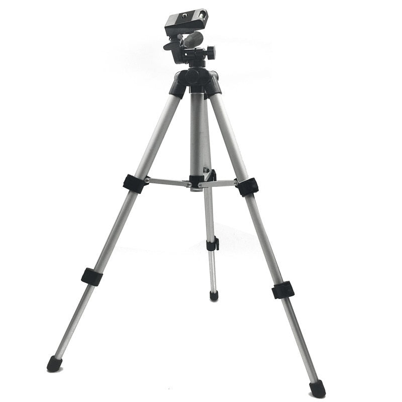 Professional Foldable Camera Tripod Holder Stand Screw 360 Degree Fluid Head Tripod Stabilizer Aluminum with Phone Holder - Korvel