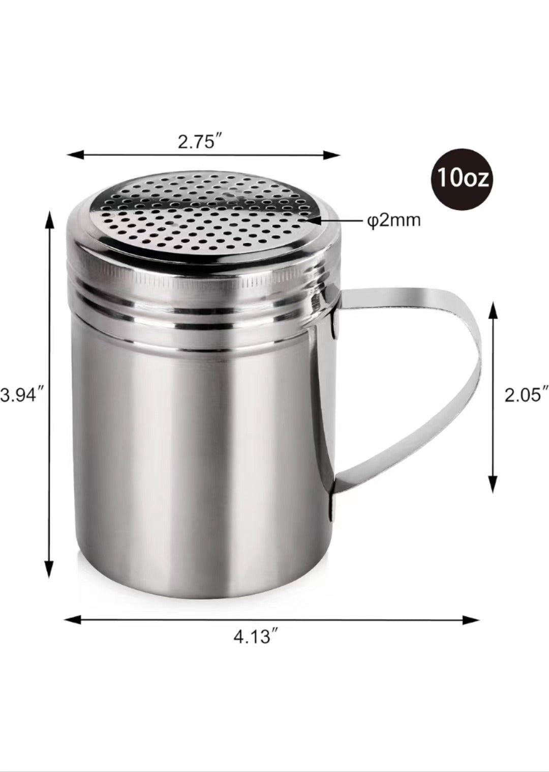 304 stainless steel powder dispenser 127 hole curved handle seasoning barbecue can kitchen supplies - Korvel