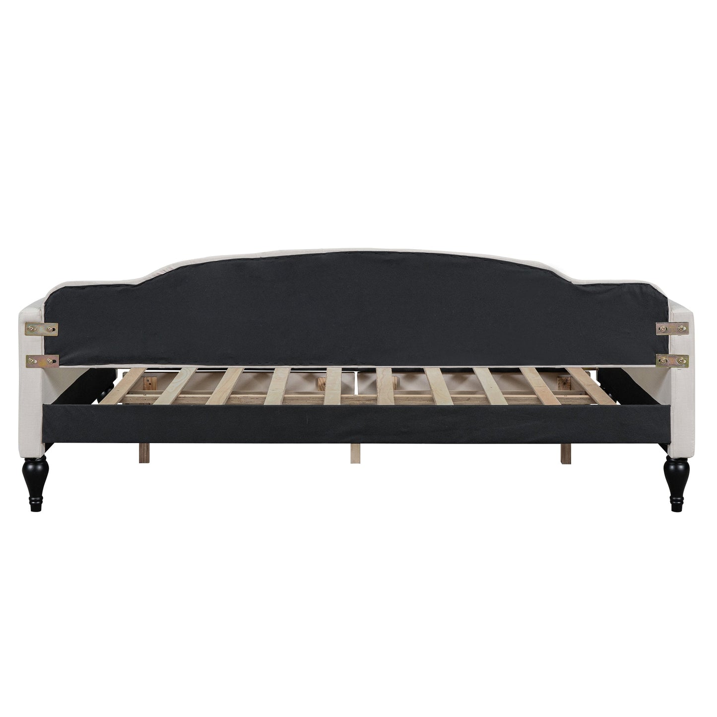 Full Size Upholstered Tufted Daybed with Two Drawers, Beige - Korvel