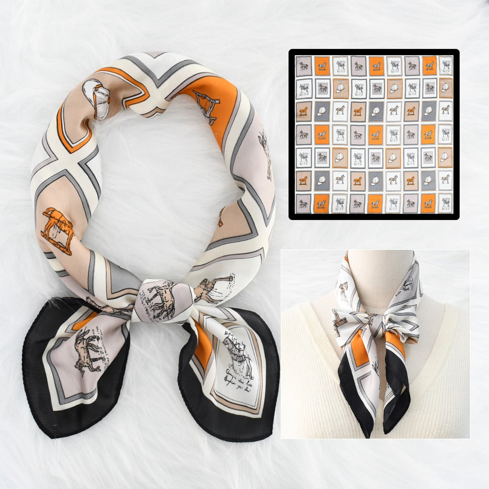 Silk Scarf Women's Sunscreen Beach Imitation Silk Versatile Silk Scarf Neckband - Korvel