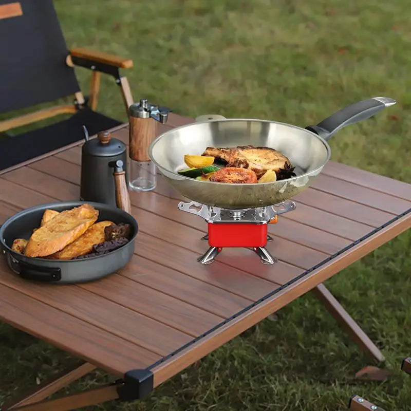 Camping Foldable Windproof Portable Burner Outdoor Gas Tank Stove for Backpacking Camping Hiking and Picnic Camping Burner - Korvel
