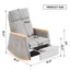 Accent Rocking Chair with Footrest High Back Rubber Wood Rocking Legs Bedroom Living Space 38.6D X 26.8W X 40.6H Inch - Korvel