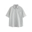 Patch Striped Casual Loose Short Sleeve Shirt for Men