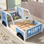 Twin Size Classic Car-Shaped Platform Bed with Wheels - Blue