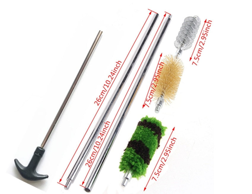 6Pcs/Set Tactical 12 GA 16 GA 20 GA 410 GA Gauge Hunting Gun Cleaning Set Rod Brush Rifle Pistol Tube Barrel Cleaning Kit Tool - Korvel