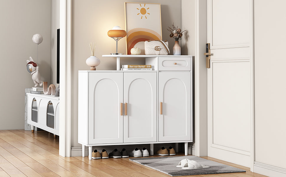 Cabinet à chaussures élégant ON-TRANS avec portes cintrées et tiroirs