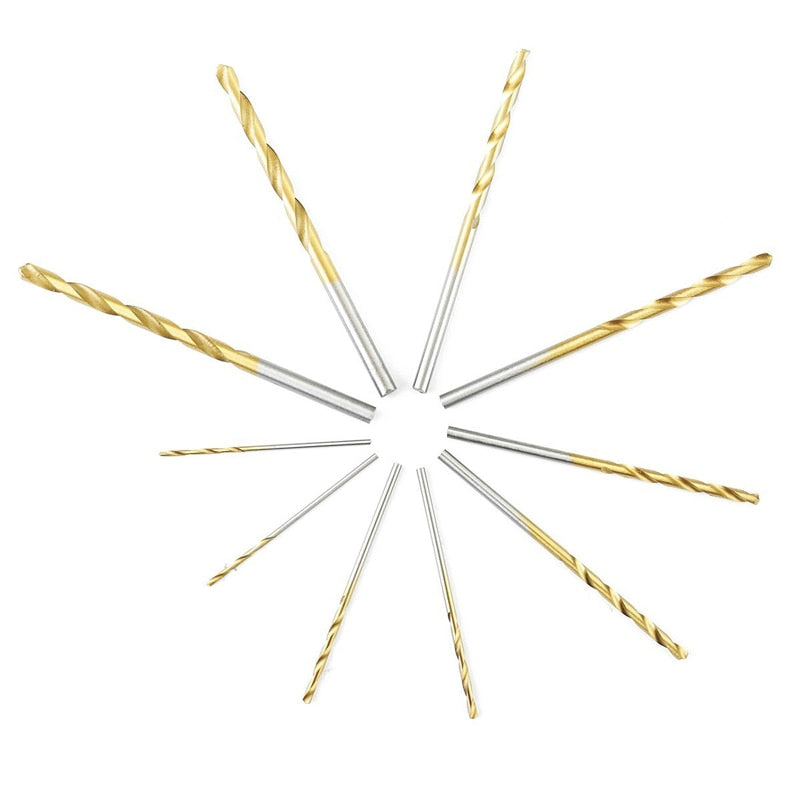 50Pcs Titanium Coated HSS Drill Bit Set - Premium Quality