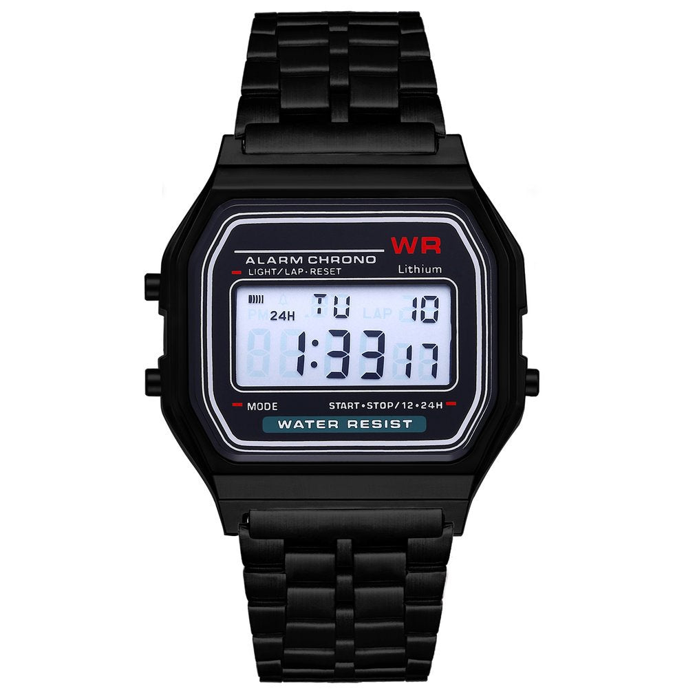 Multi-Color Electronic Steel Strip Watch for Kids
